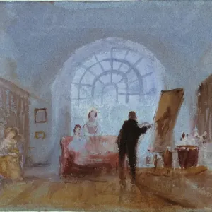 Artist working at an easel, 1828. Artist: JMW Turner