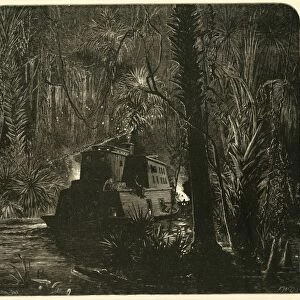 Ascending the Ocklawaha River at Night, 1872. Creator: Frederick William Quartley