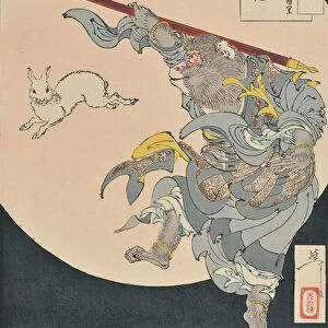One Hundred Aspects of the Moon: The Rabbit in the Moon and the Monkey King, 1889