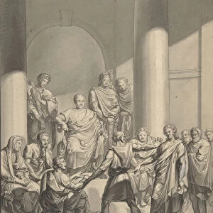 Assembly of Roman Figures, from Regulus, a play by Collin, 19th century