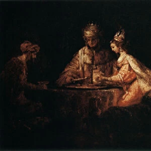 Assuerus, Haman and Esther, 1660. Artist: Rembrandt Harmensz van Rijn