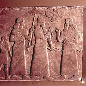 Assyrian Relief, Ashurnasirpal II with attendants, 9th century BC