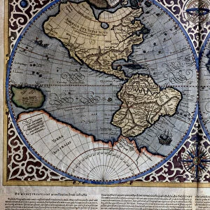 Atlas of Gerardus Mercator, 1595, map of the Americas and part of Antarctica