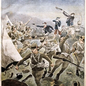 Attack on the British encampment at Tweefontein, South Africa, Boer War, 1901 (1902)