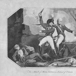 The Attack of Morne Fortune in Island of St. Lucia, 1804. Creator: J Taylor