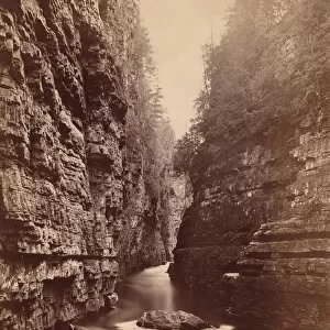 Ausable Chasm - Up the River from Table Rock, c. 1880. Creator: Seneca Ray Stoddard