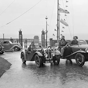 Austin 7 Grasshopper of CD Buckley and Fiat Balilla 508S of SGE Tett at the Blackpool Rally, 1936