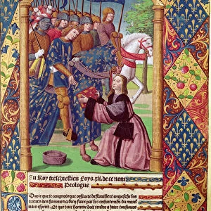The author presents the book Ogier le Danois to the king of France, Louis XII