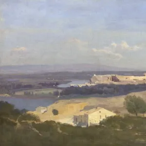 Avignon from the West, 1836. Artist: Corot, Jean-Baptiste Camille (1796-1875)