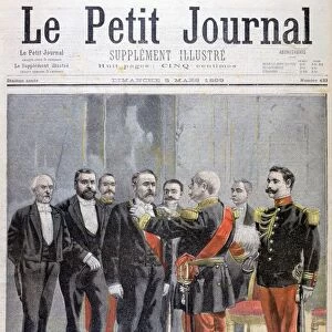 Being awarded with the medal of the Legion of Honour by Emile Loubet, Paris, 1899. Artist: F Meaulle
