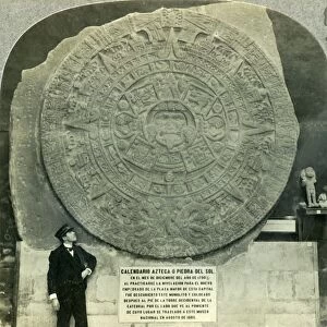The Aztec Calendar Stone, or Stone of the Sun, National Museum, Mexico City, c1930s