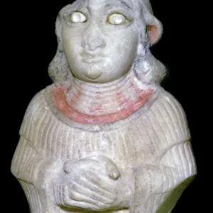 Babylonian white marble figure of a woman, 30th century BC