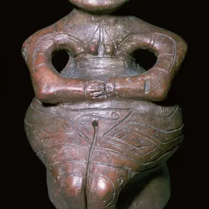 Baked clay sitting figure, 4th millenium BC