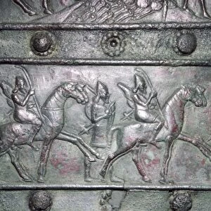 Detail from the Balawat Gates, made for Shalmeneser III, Neo-Assyrian, c858 BC-824 BC