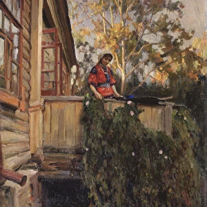 On the balcony, 1912. Artist: Zaytsev, Matvei Markovich (1880-1940)