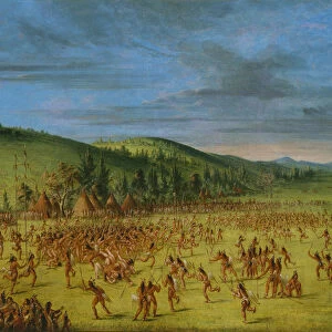 Ball-play of the Choctaw--Ball Up, 1846-1850. Creator: George Catlin