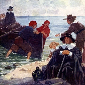 A band of exiles moor d their bark on the wild New England shore, 1620, (1905). Artist: As Forrest