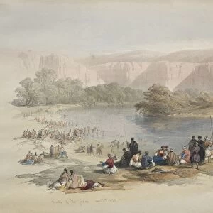 Banks of the Jordan, 1839. Creator: David Roberts (British, 1796-1864)