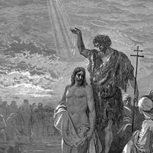 The baptism of Christ, 1st century, (1865-1866). Artist: Gustave Dore