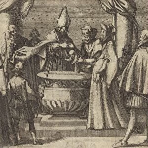 Baptism of the Prince of Spain [verso], 1612. Creator: Jacques Callot