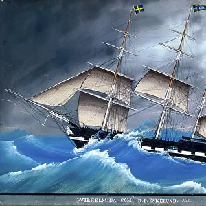 The barque Wilhelmina, c1844. Creator: Unknown