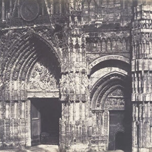 Bas du Portail, Cote de la Place, Cathedrale de Rouen, 1852-54