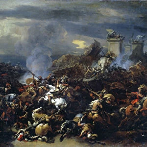 Battle between Alexander and Porus, 326 BC, (mid to late 17th century). Artist: Nicolaes Berchem