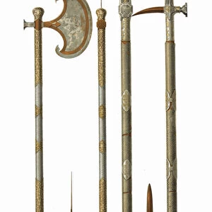 Battle axe and chekan. From the Antiquities of the Russian State, 1849-1853