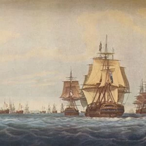 Battle of Copenhagen 1801. British Fleet Approaching, 1801. Artists: Robert Pollard, JG Wells
