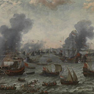 The Battle of Gibraltar, 25 April 1607, c. 1617. Artist: Willaerts, Adam (1577-1664)