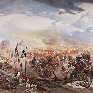 The Battle of Grunwald, 1910. Artist: Popiel, Tadeusz (1863-1913)