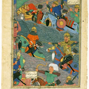 The Battle Between Kay Khusraw and the King of Makran, 1494. Artist: Turkmen Master