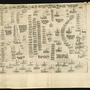 The Battle of Lepanto on 7 October 1571, 1571. Artist: Jenichen, Balthasar (active 1560-1590)
