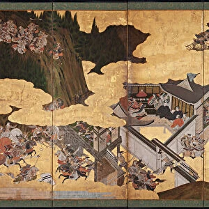 Battle scenes from the Tale of Heike (Heike Monogatari), First third of 17th cen Artist: Anonymous