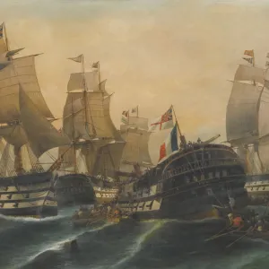 The Battle of Trafalgar. Artist: Volanakis, Constantinos (1837-1907)