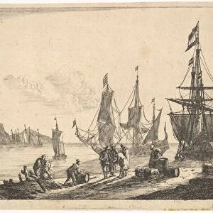 Bay with Sailing Vessels, 17th century. Creator: Reinier Zeeman