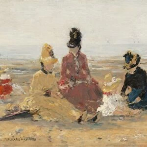 On the Beach, Trouville, 1887. Creator: Eugene Louis Boudin