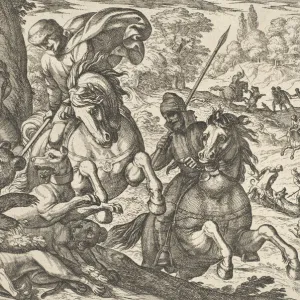 Bear Hunt, from Hunting Scenes VI, 1609. Creator: Antonio Tempesta