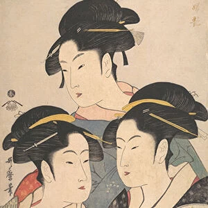 Three Beauties of the Kwansei Period, ca. 1791. Creator: Kitagawa Utamaro