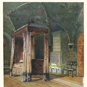 Bedroom of Czar Alexis Michaelovitch, in the Kremlin, Moscow, c1900, (1905). Artist: Georges Kossiakoff