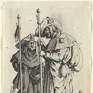 The Beggars: The Two Pilgrims, c. 1623. Creator: Jacques Callot (French, 1592-1635)