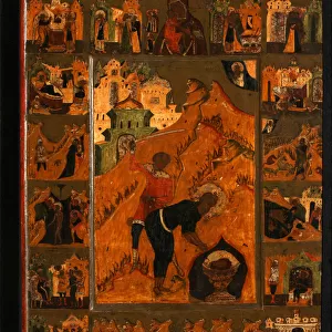 The Beheading of Saint John the Baptist with the Feodorovskaya Mother of God, Early 17th cen Artist: Russian icon
