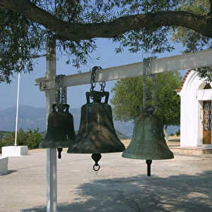 Bells from old bell tower, Monastery of Agrilion, Kefalonia, Greece