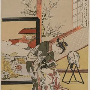 Benevolence: Courtesan Shaving the Neck of her Servant…, 1767. Creator: Suzuki Harunobu