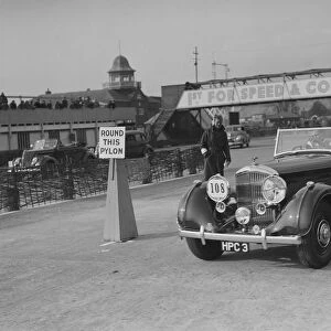 Bentley 4-seater tourer of GG Wood competing in the JCC Rally, Brooklands, Surrey, 1939