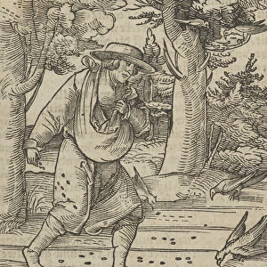 The Birds Eating the Seeds of the Sower, from Hymmelwagen auff dem, wer wol lebt... 1517