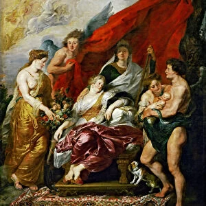 The Birth of the Dauphin at Fontainebleau (The Marie de Medici Cycle). Artist: Rubens, Pieter Paul (1577-1640)