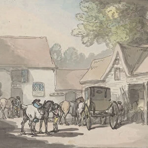 Black Dog Inn Yard At Belfont, 1785-87. 1785-87. Creator: Thomas Rowlandson