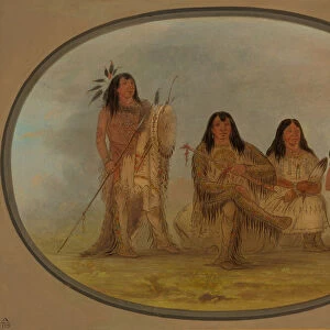 A Blackfoot Chief, His Wife, and a Medicine Man, 1861 / 1869. Creator: George Catlin