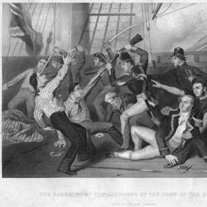 The boarding of HMS Chesapeke by the crew of HMS Shannon, 1813